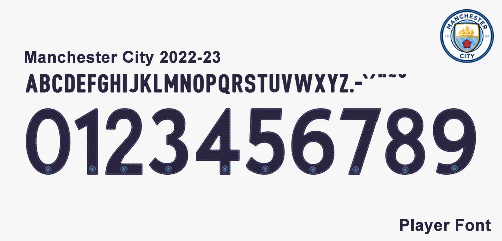 Mancity 2022-23 kit font