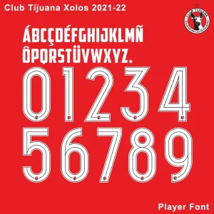 Club Tijuana XOLOS 2021-2022 Kit Font