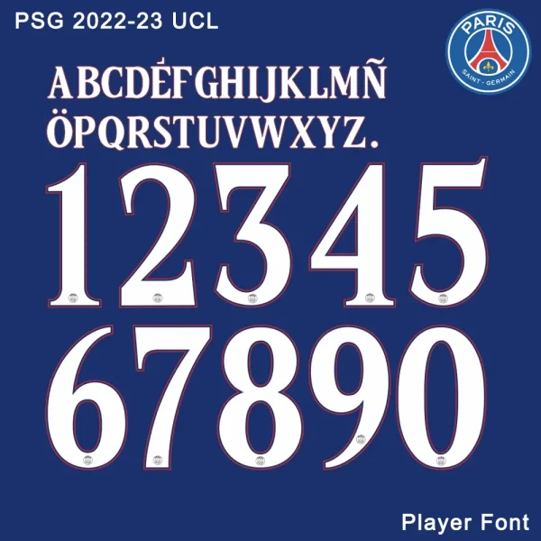 PSG 2022-2023 UCL Font