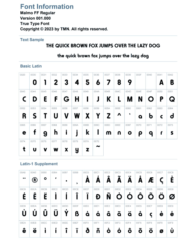 Malmo 2023 Font