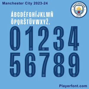 Manchester City 2023-24 Font Vector Download