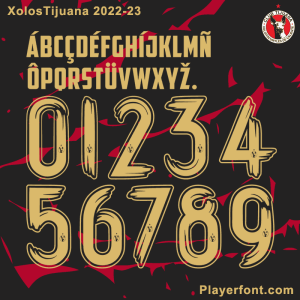 Xolos Tijuana 2022-23 Font Vector Download