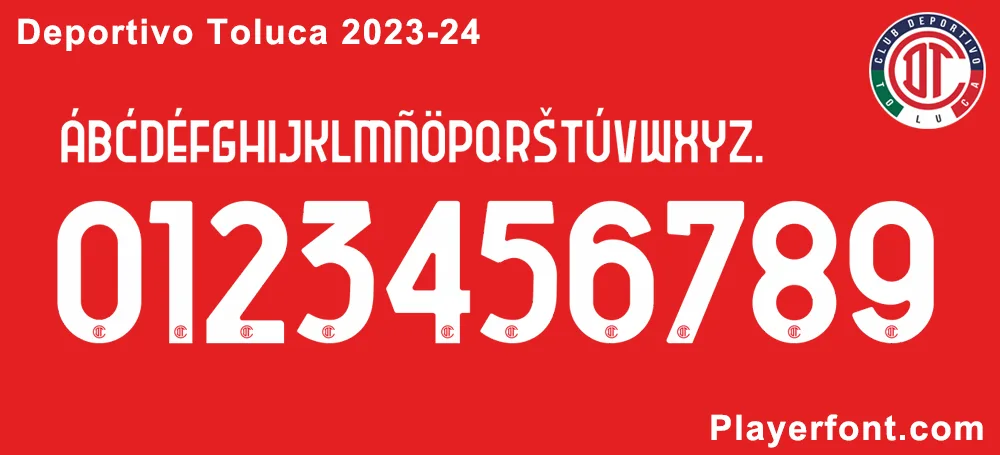 Deportivo Toluca 2023-2024 Font Download