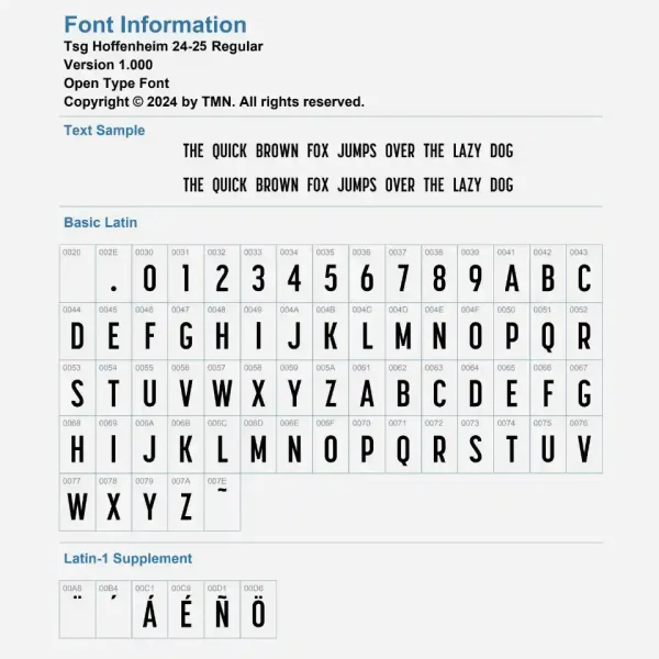 TSG Hoffenheim 2024-25 Font