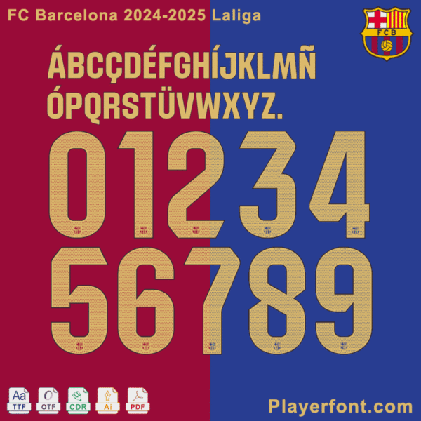 La Liga FC Barcelona 2024 2025 Font Download High Quality