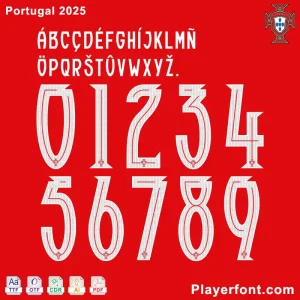 PUMA Portugal 2025 font – Custom typeface for football kits