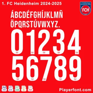 1. FC Heidenheim 2024-2025 Font Download Preview