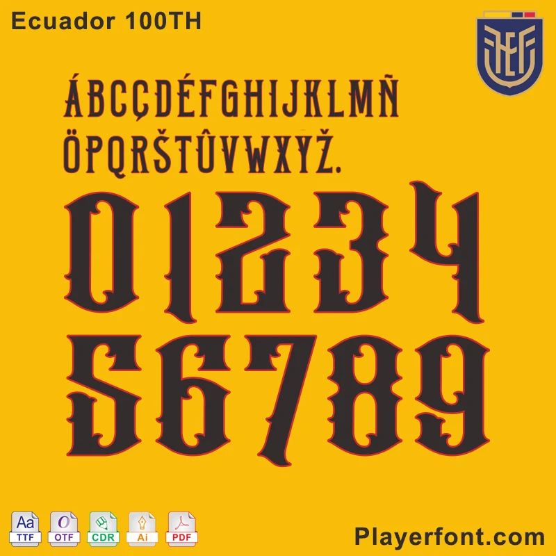 Ecuador 100th Anniversary Font Download Preview