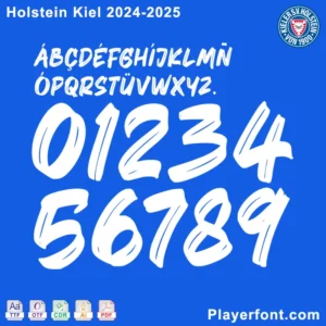 Holstein Kiel 2024-2025 font download preview with TTF, OTF, CDR, and PDF vector files