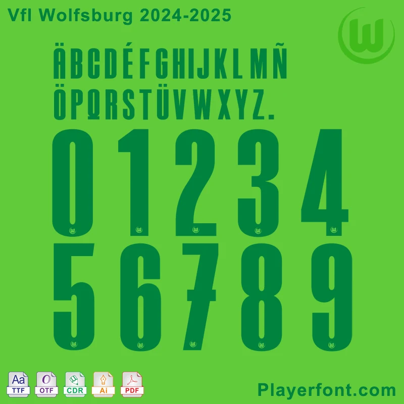 VfL Wolfsburg 2024-25 Font Download Preview