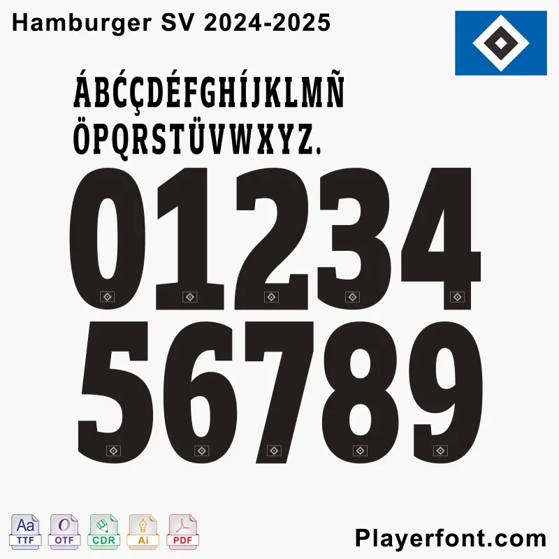 Hamburger SV 2024-2025 Official Font – TTF, OTF, CDR, PDF Files