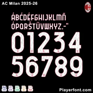 AC Milan 2025-26 Official Style Font Preview