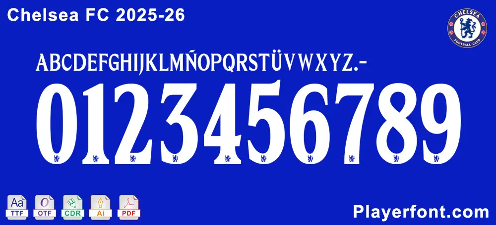 Chelsea FC 2025-2026 Font Download – TTF, OTF, CDR, PDF Files