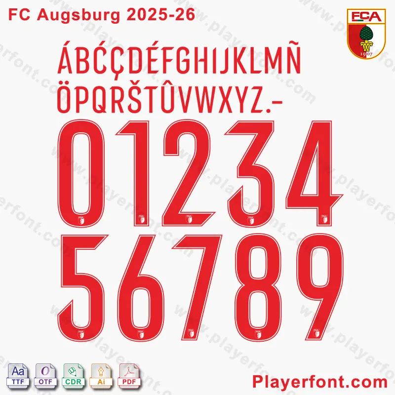 FC Augsburg 2025-2026 Font – TTF, OTF, CDR, PDF Download