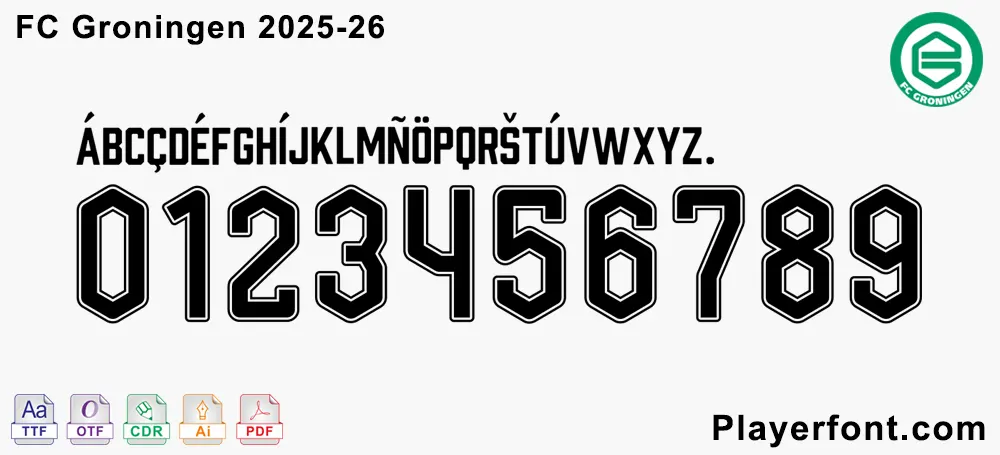 High-Quality FC Groningen 2025-26 Font Characters