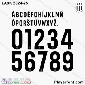 LASK 2024-2025 Font Download - Austrian Bundesliga Kit Typeface