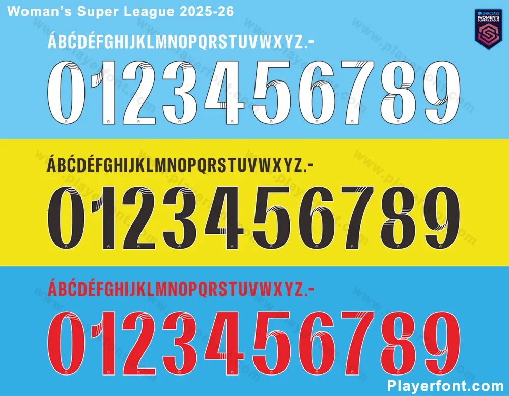 Women's Super League 2025-2026 font preview