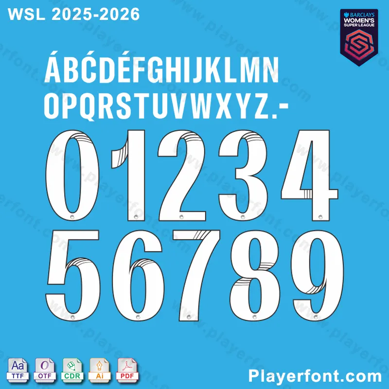 Women's Super League 2025-2026 font preview