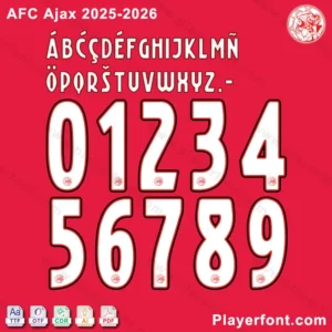 AFC Ajax 2025-26 Font Package - TTF OTF AI CDR PDF Files