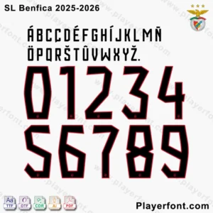 SL Benfica 2025-2026 Away Kit Font Preview – TTF, OTF, Vector Files