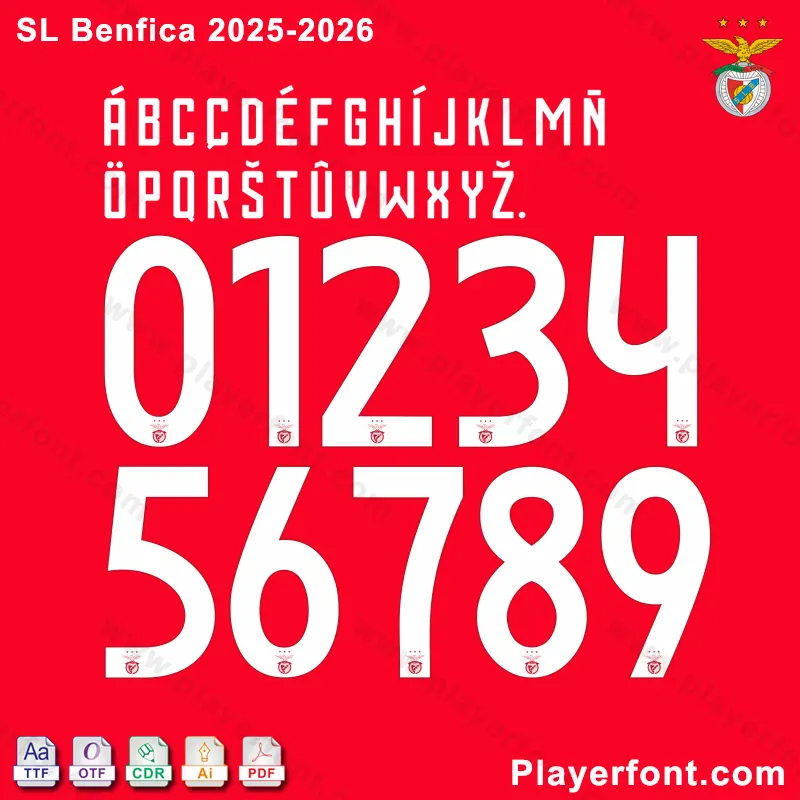 SL Benfica 2025-2026 Font – TTF, OTF, AI, CDR, PDF Files
