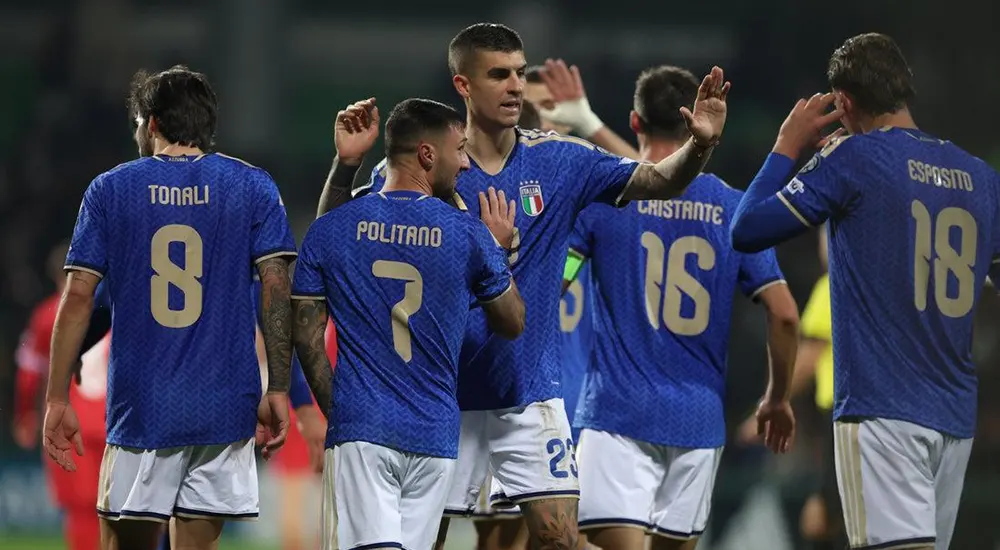 Italy 2026 World Cup kit font (Tonali, Politano jerseys) — official typography for fan designs