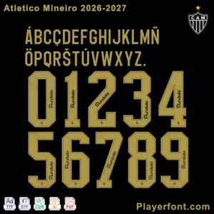 Atletico Mineiro 2026-2027 jersey font TTF OTF AI CDR PDF download files.