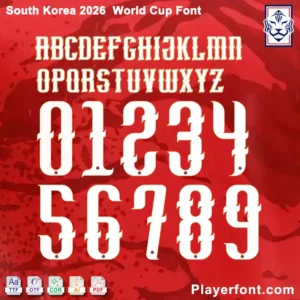 South Korea 2026 World Cup Font Kit Preview Letters and Numbers