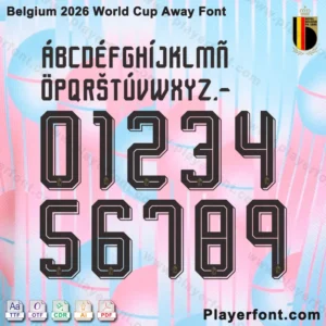 Download Belgium 2026 World Cup Away Font Kit in TTF OTF AI CDR PDF formats.