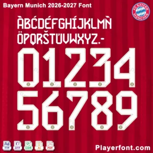 Playerfont Bayern Munich 26-27 typography and number set