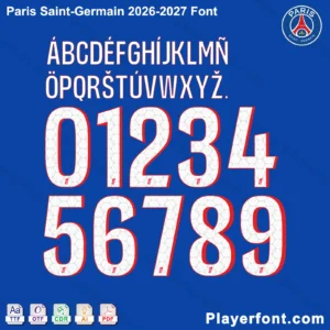 Download Paris Saint-Germain 2026-2027 Font in TTF OTF AI CDR PDF.