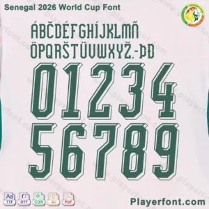 Download the Senegal 2026 World Cup font kit in vector and desktop formats