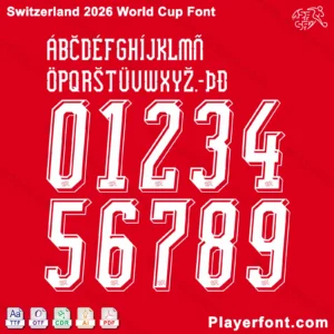 Playerfont Switzerland 2026 World Cup font set